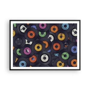 Pôster com moldura preta - Cores dos clássicos - 100x70 cm