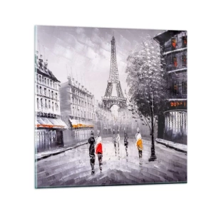 Quadro em vidro - Passeio em Paris - 30x30 cm