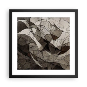 Pôster com moldura preta - Circulação das cores da terra - 40x40 cm