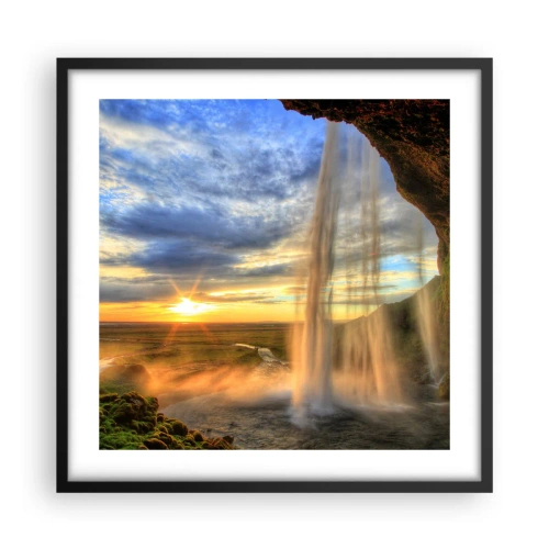 Pôster com moldura preta - O mundo por trás das gotas - 50x50 cm