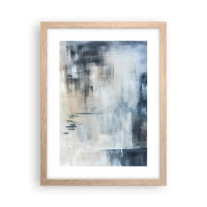 Pôster com moldura de carvalho claro - Atrás da cortina azul - 30x40 cm