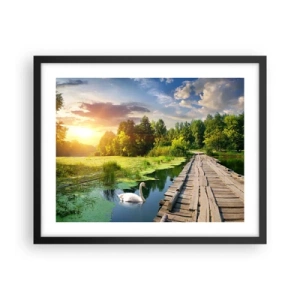 Pôster com moldura preta - Verão em todos os lugares - 50x40 cm