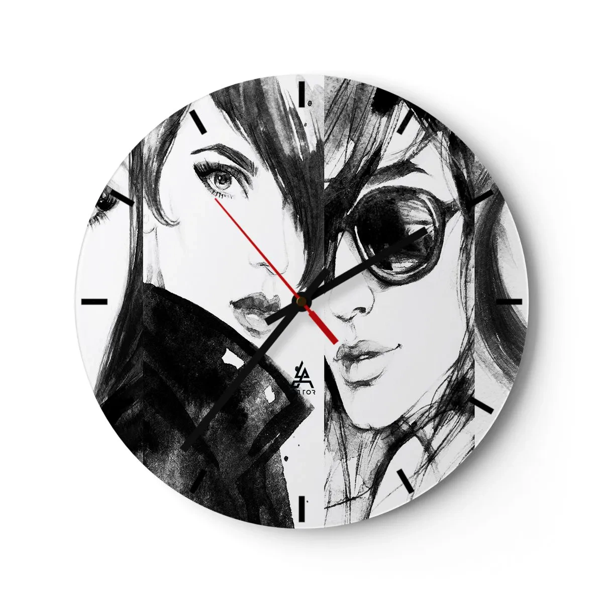 Relógio de parede - Relógio em vidro - Beleza multiplicada - 40x40 cm