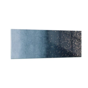 Quadro em vidro - Composição – fases azuis - 140x50 cm