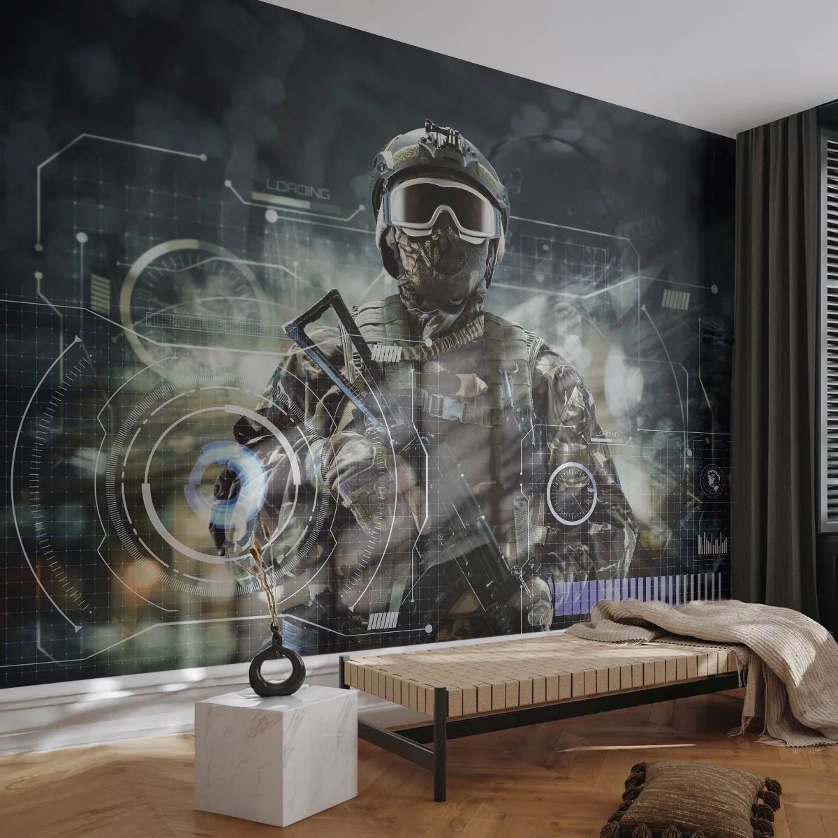 Papel de Parede Premium Canvas - Poder para poder - Abstração, Soldado, Comando - 500x350 cm