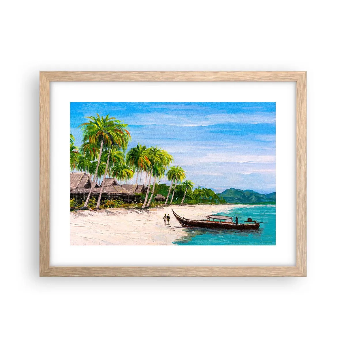 Pôster com moldura de carvalho claro - Um sonho exótico - 40x30 cm