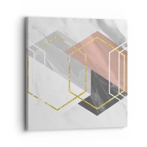 Quadro em tela - Composição em cadeia - 30x30 cm