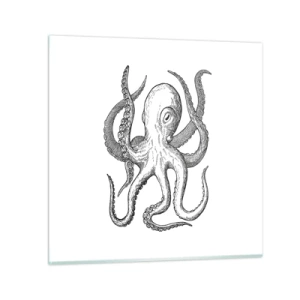 Quadro em vidro - Dançando com as ondas - 70x70 cm