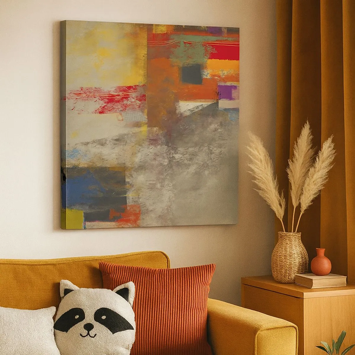 Quadro em tela - Geometria das cores - 30x30 cm