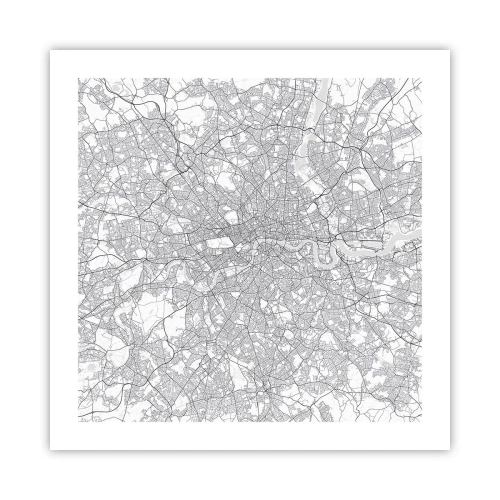Pôster - Mapa do labirinto de Londres - 50x50 cm