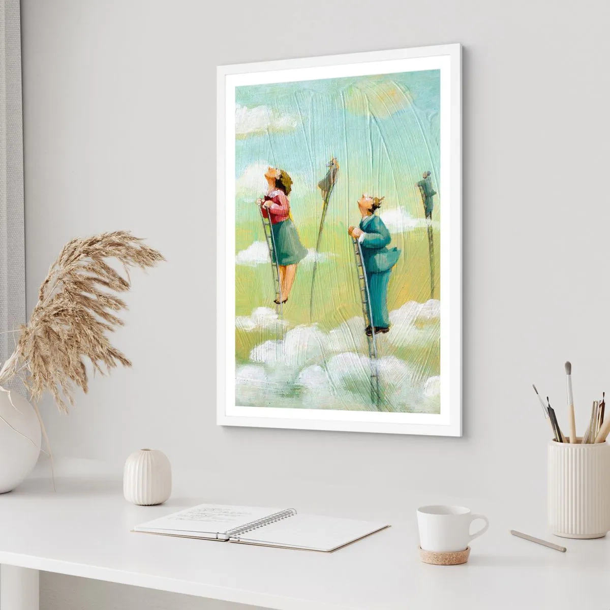 Pôster em moldura branca - Por trás do seu sonho - 61x91 cm