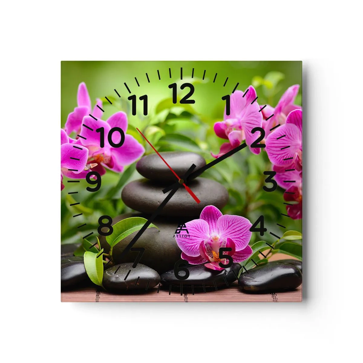 Relógio de parede - Relógio em vidro - Pirâmide da paz - 30x30 cm