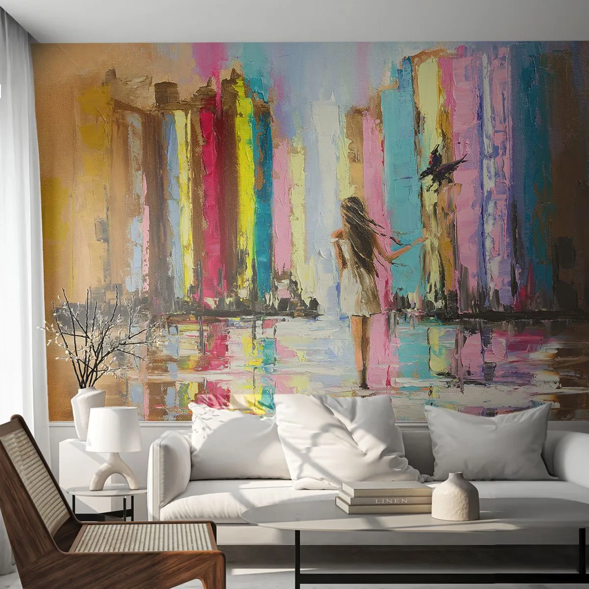 Papel de Parede Premium Sand - Segue-me - Abstração, Garota, Mulher - 500x350 cm