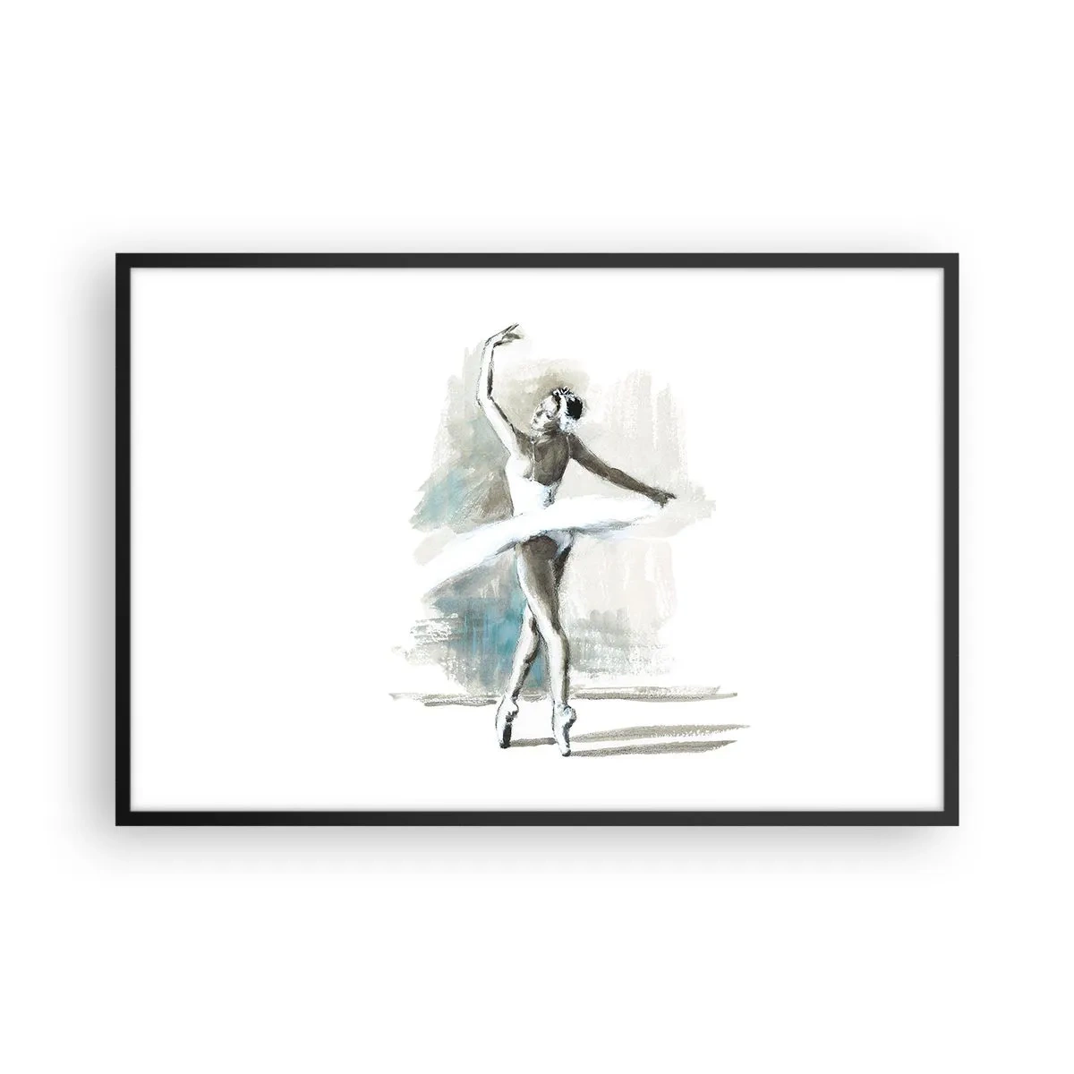 Pôster com moldura preta - Encantada num cisne - 91x61 cm