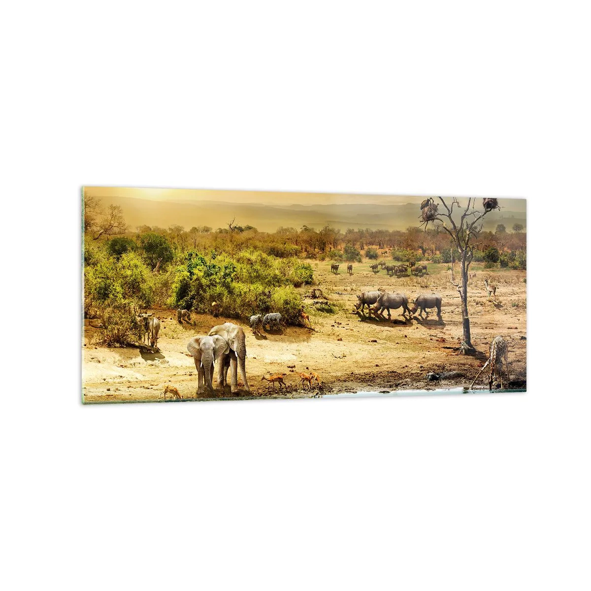 Quadro em vidro - Um rio corria no Éden... - 120x50 cm