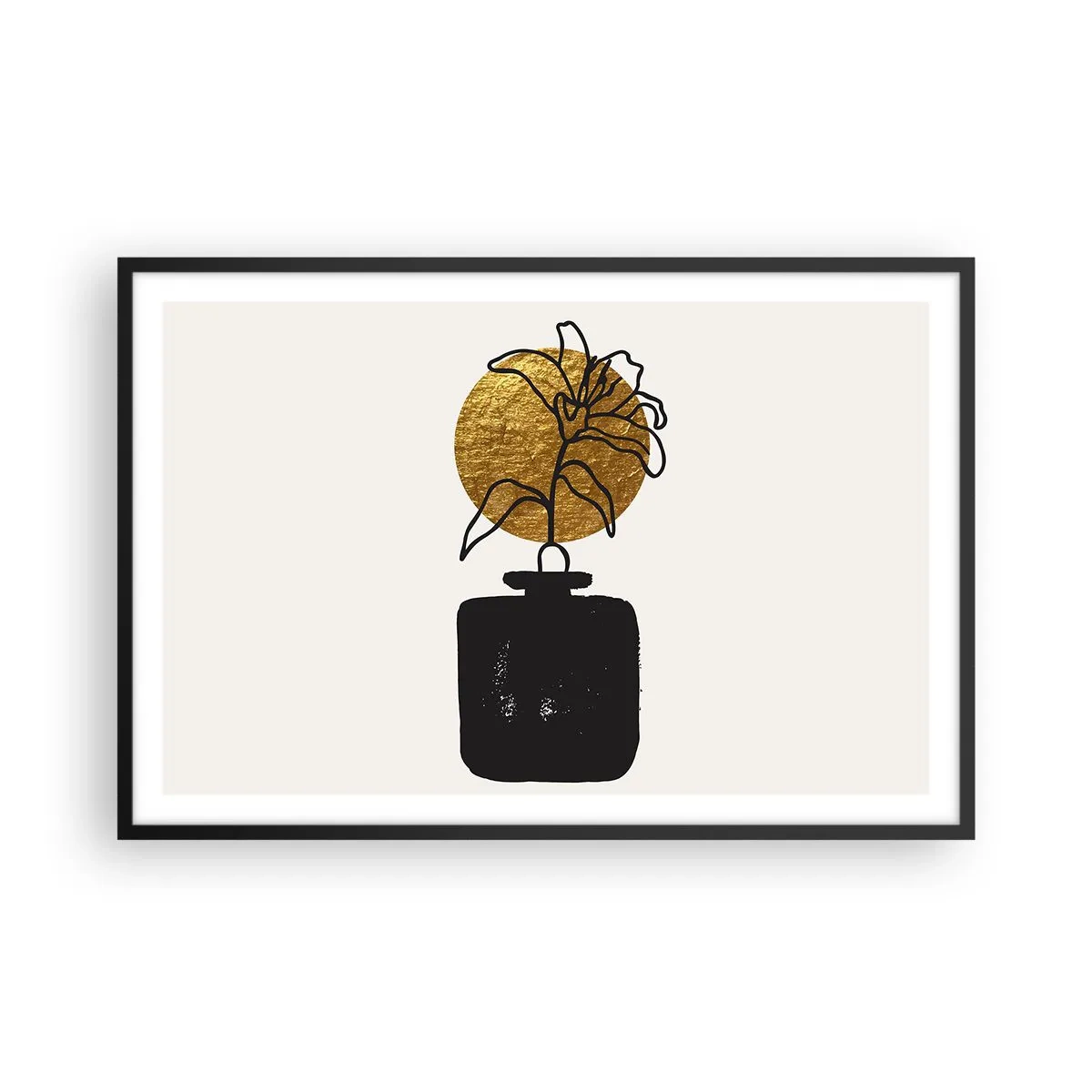 Pôster com moldura preta - A beleza vale seu peso em ouro - 91x61 cm