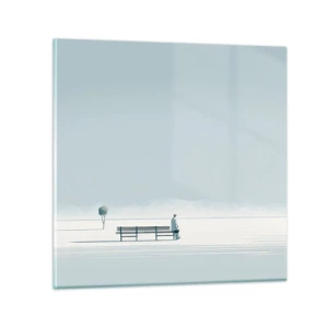 Quadro em vidro - Sim, estou esperando. - 40x40 cm