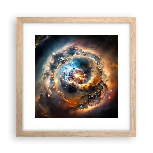 Pôster com moldura de carvalho claro - Início - 30x30 cm