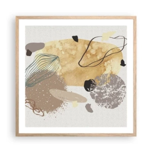 Pôster com moldura de carvalho claro - Plumcologia aplicada - 60x60 cm