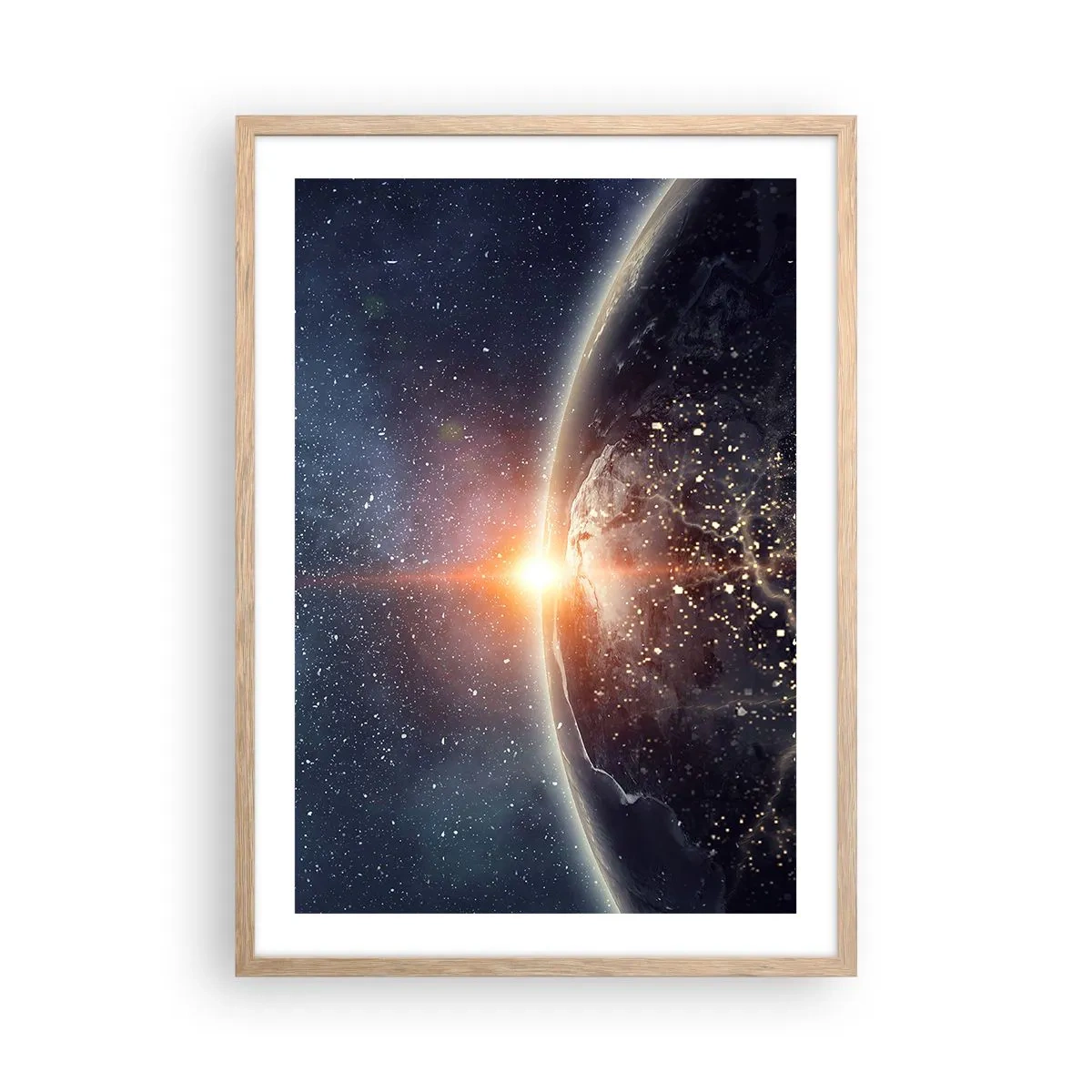Pôster com moldura de carvalho claro - Numa nova perspetiva - 50x70 cm