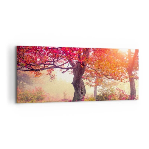 Quadro em tela - Um frenesi de florescimento - 100x40 cm