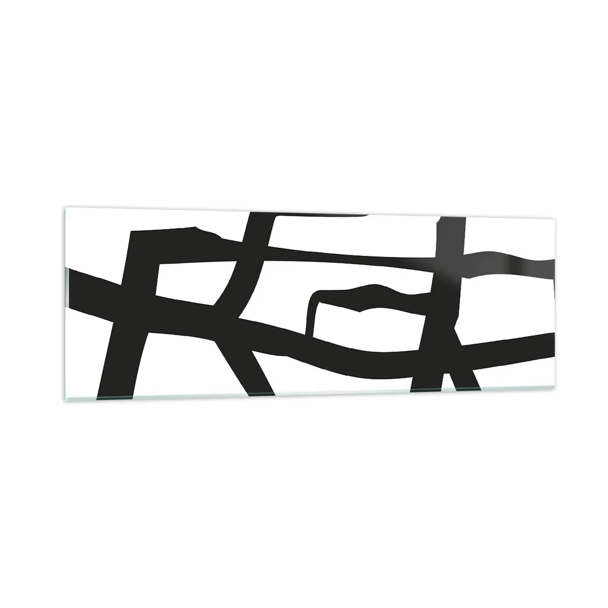 Quadro em vidro - Projeto preto e branco - 90x30 cm