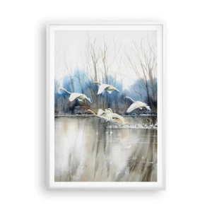 Pôster em moldura branca - Como no conto de fadas sobre cisnes selvagens - 70x100 cm