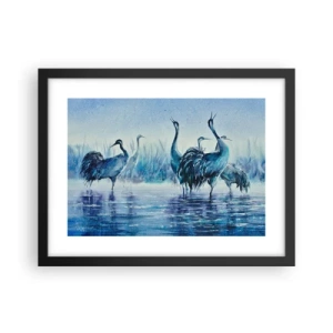 Pôster com moldura preta - Reunião matinal - 40x30 cm