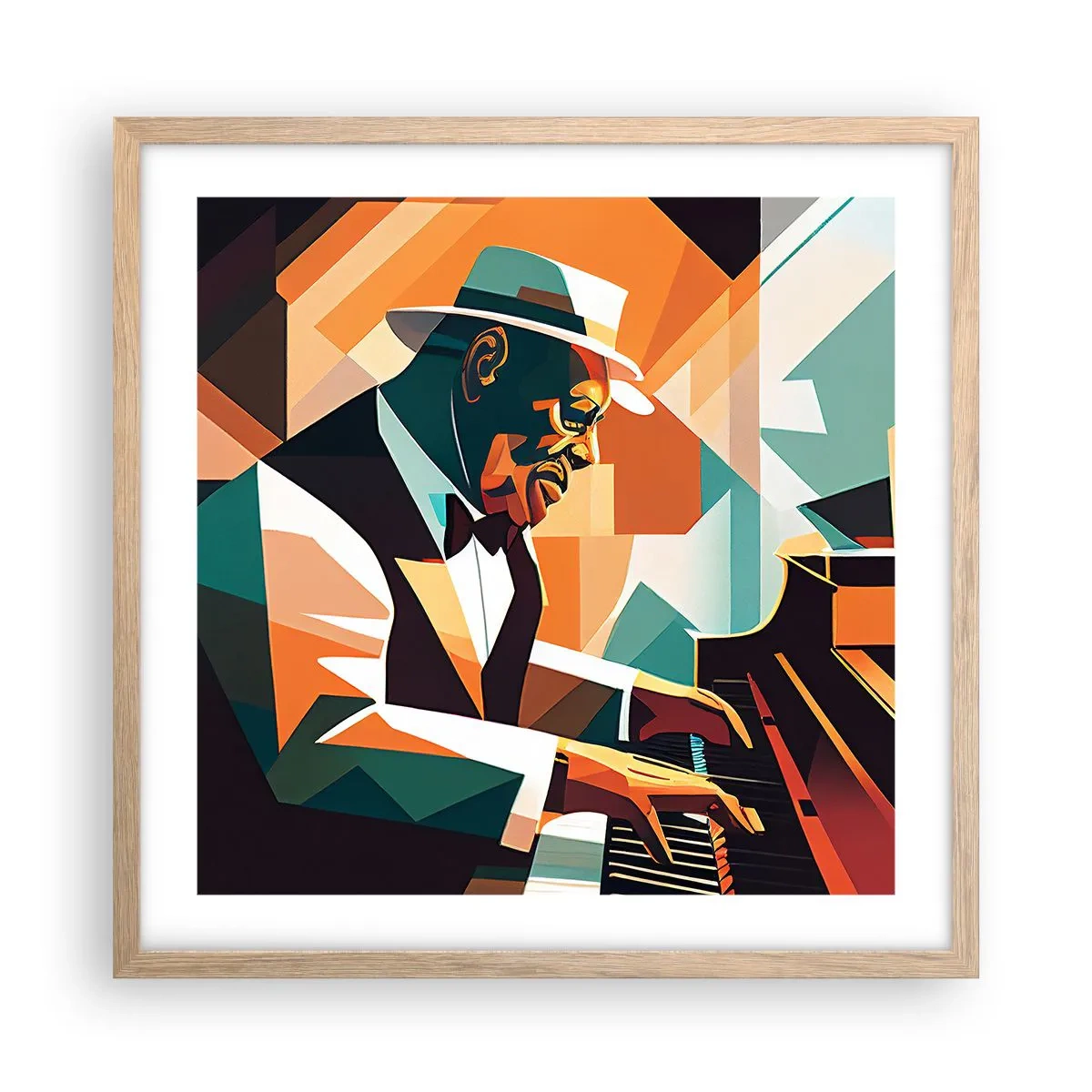 Pôster com moldura de carvalho claro - Todo aquele jazz - 50x50 cm