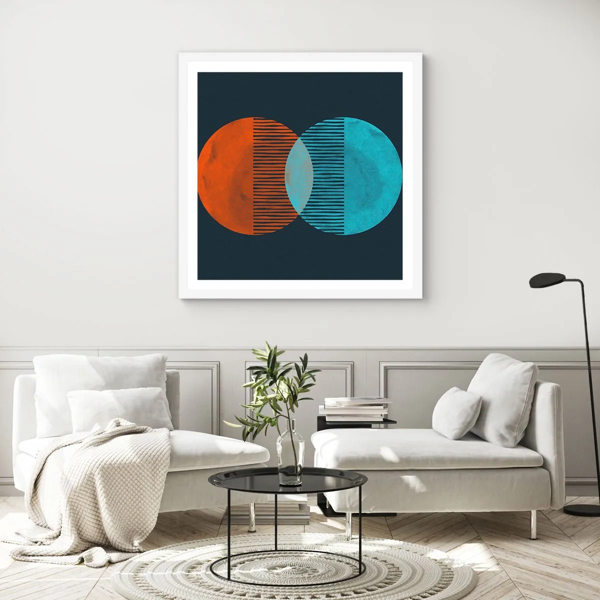 Pôster em moldura branca - Fantasia astronómica - 60x60 cm