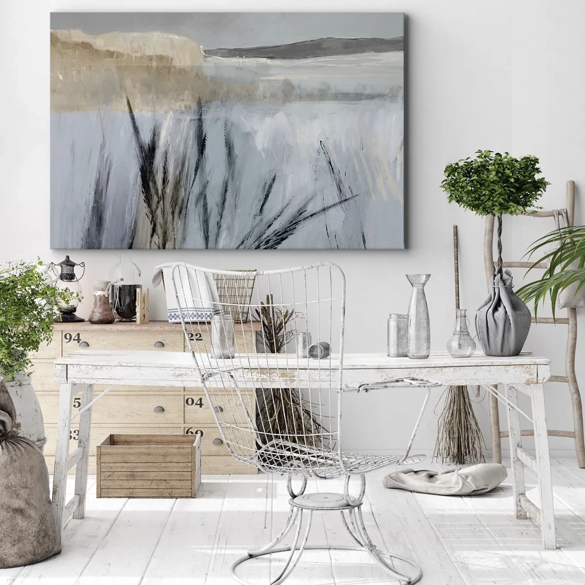 Quadro em tela - Campos de inverno - 70x50 cm
