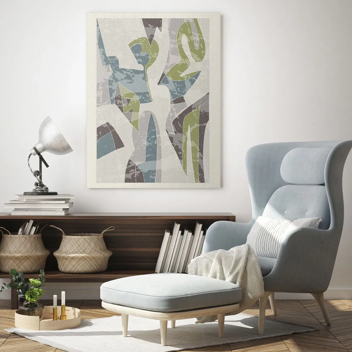 Quadro em vidro - Composição atrás do vidro - 50x70 cm