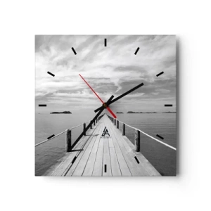 Relógio de parede - Relógio em vidro - Talvez uma viagem... - 30x30 cm