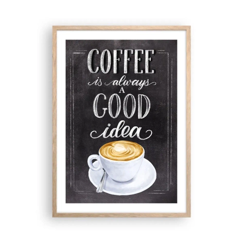 Pôster com moldura de carvalho claro - Claro! - 50x70 cm