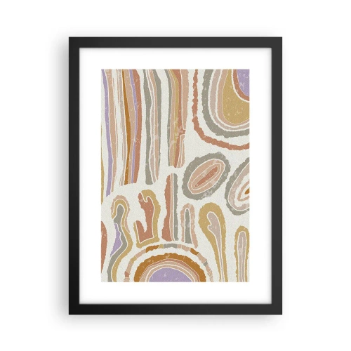 Pôster com moldura preta - Secções transversais coloridas - 30x40 cm