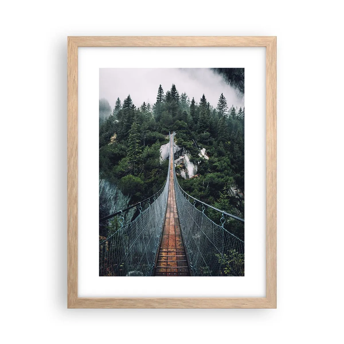 Pôster com moldura de carvalho claro - Apenas para águias - 30x40 cm