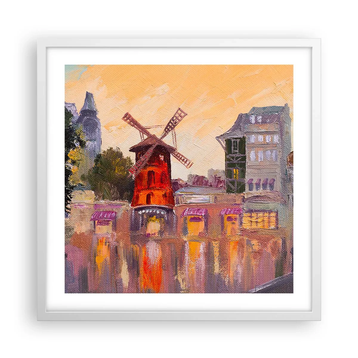 Pôster em moldura branca - Ícones parisienses – Moulin Rouge - 50x50 cm