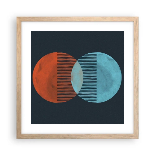 Pôster com moldura de carvalho claro - Fantasia astronómica - 40x40 cm