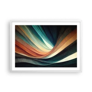 Pôster em moldura branca - Tecido de cores - 70x50 cm
