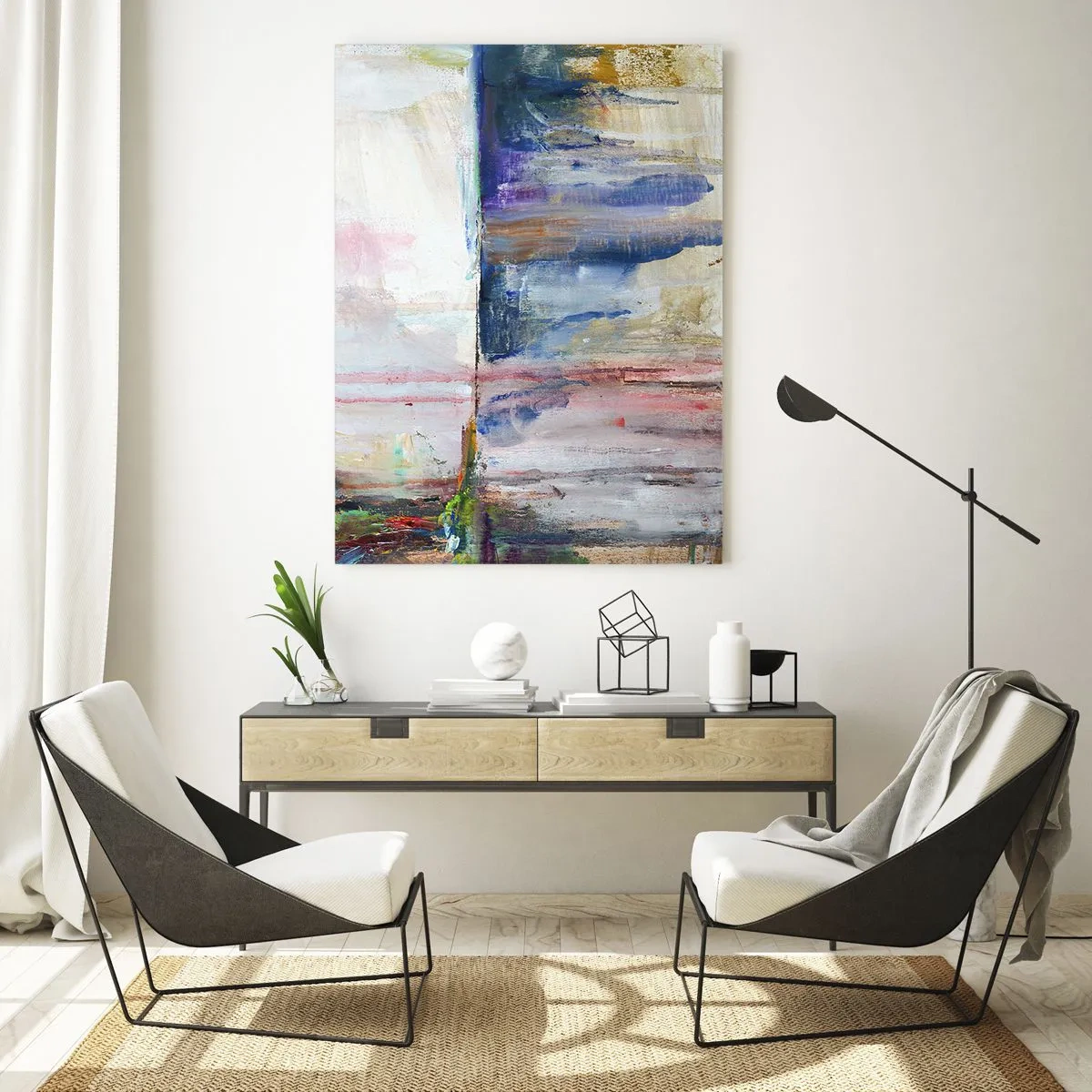 Quadro em vidro - Impressões coloridas e associações - 80x120 cm