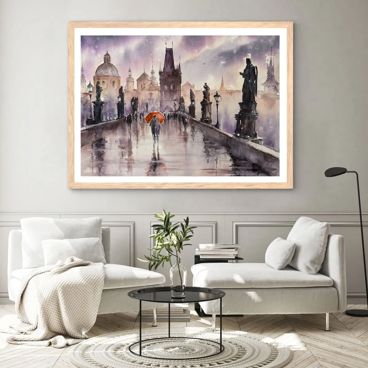 Pôster com moldura de carvalho claro - Pessoas não mudam - 91x61 cm