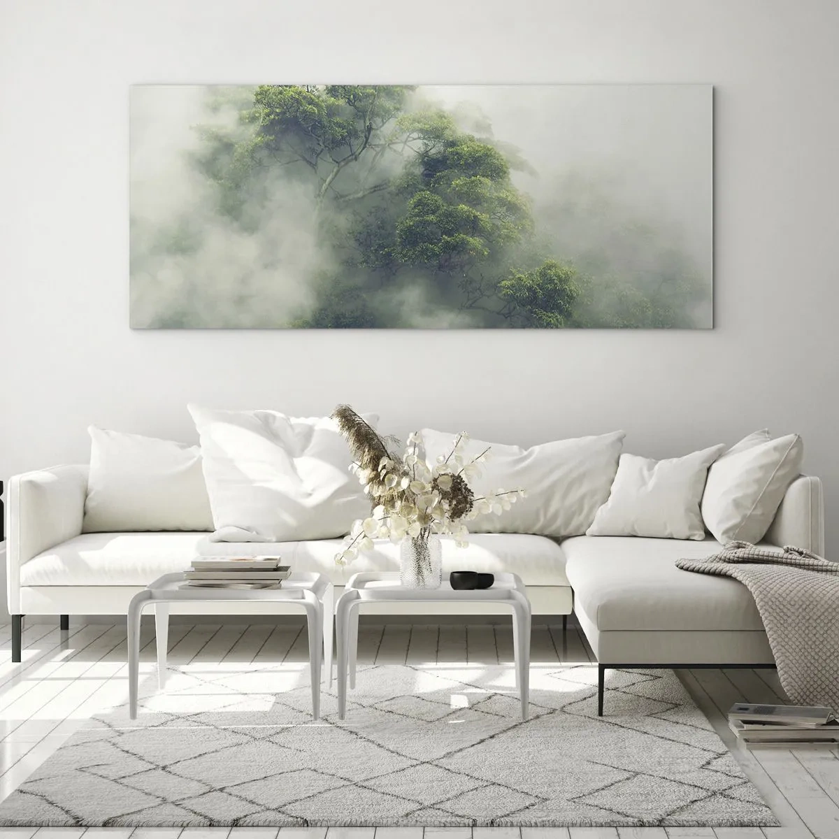 Quadro em vidro - Envolto em neblina - 120x50 cm