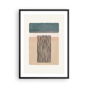 Pôster com moldura preta - Figuras geométricas abstratas em cores sutis - 50x70cm - Está tudo bem - Decoração de parede moderna para a sala de estar e quarto ARTTOR