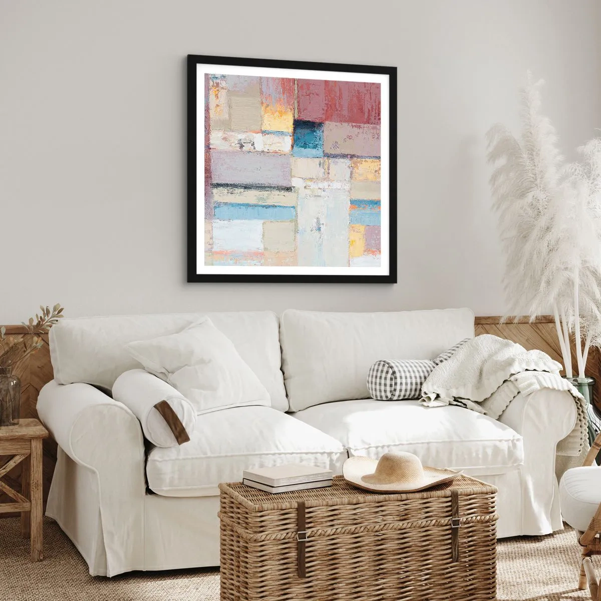 Pôster com moldura preta - A paz da geometria - 50x50 cm