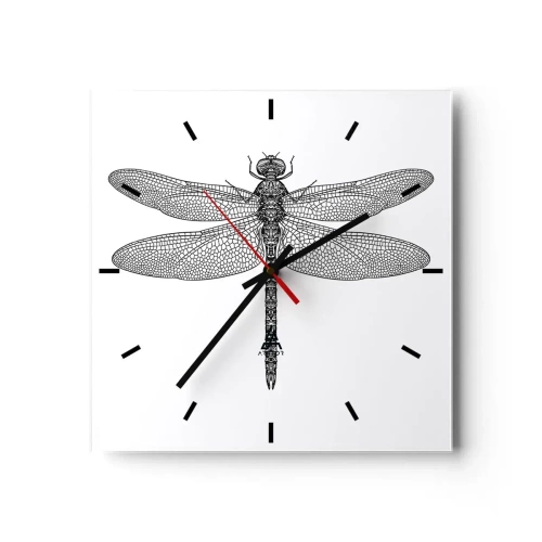 Relógio de parede - Relógio em vidro - Precisão da natureza - 30x30 cm
