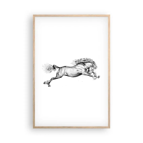Pôster com moldura de carvalho claro - Parado a galope - 61x91 cm
