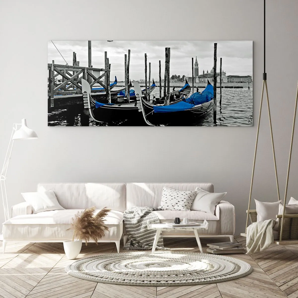 Quadro em vidro - Veneza pensativa - 90x30 cm