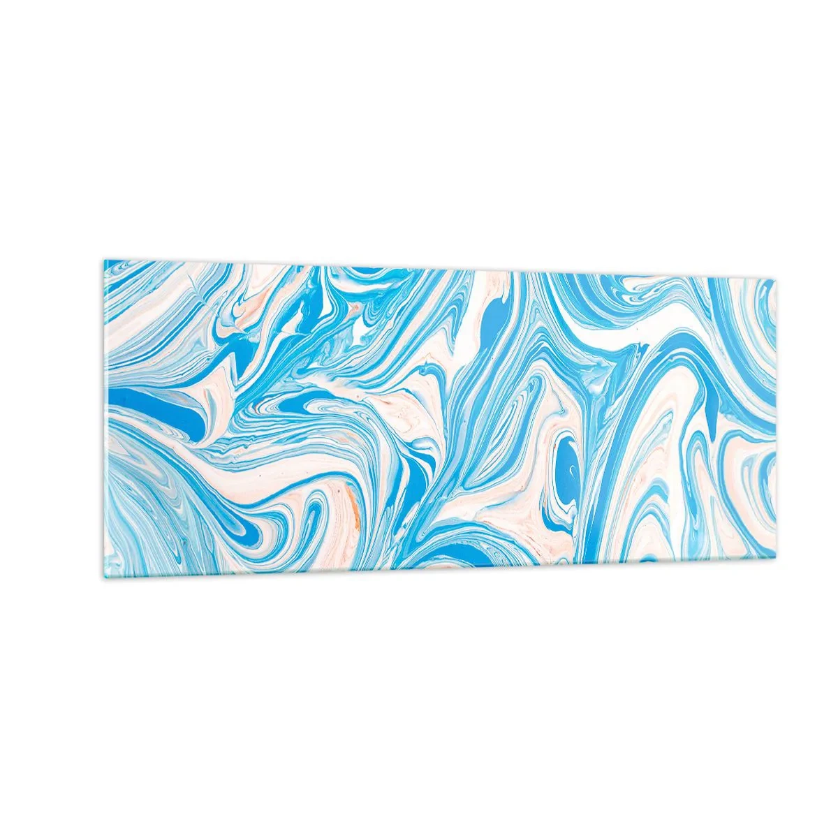 Quadro em vidro - Derramado em turquesa - 100x40 cm