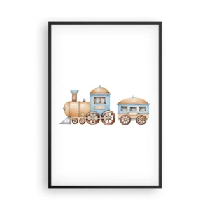 Pôster com moldura preta - Parado na estação... - 61x91 cm