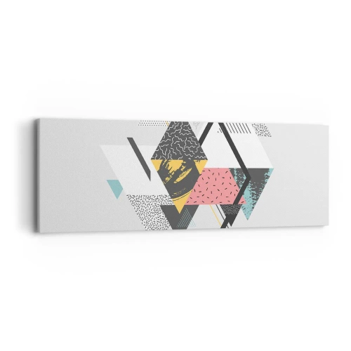 Quadro em tela - Variações do triângulo e losango - 90x30 cm